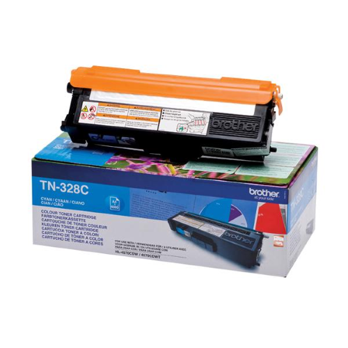 Brother TN328C - Ciano - originale - cartuccia toner - per Brother DCP-9270CDN, HL-4570CDW, HL-4570CDWT, MFC-9970CDW